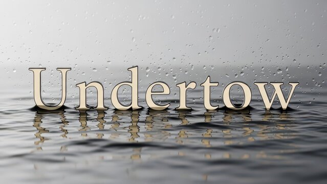 Undertow Text on Rippling Water Surface.