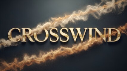 Crosswind Text with Smoke Effect Background.