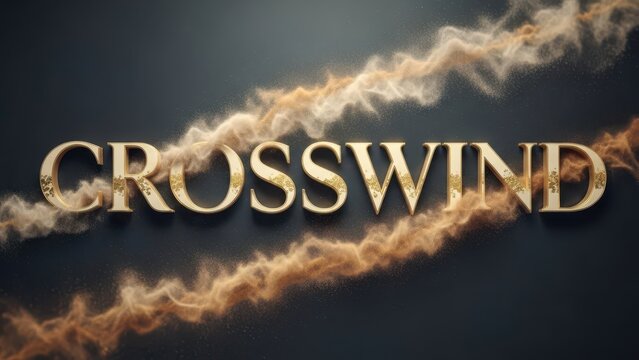 Crosswind Text with Smoke Effect Background.