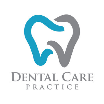 Modern dental logo vector featuring a clean tooth icon with smooth curves and minimalist style, representing oral care, dentistry, and professional dental services, isolated on white background.