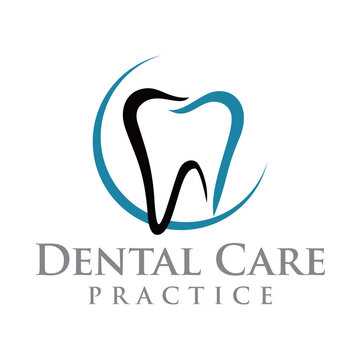 Modern dental logo vector featuring a clean tooth icon with smooth curves and minimalist style, representing oral care, dentistry, and professional dental services, isolated on white background.