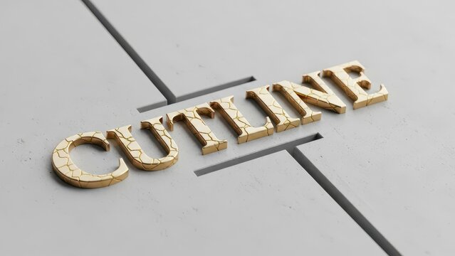 Gold Cutline Text on Grey Background.