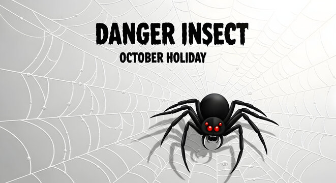 A black widow spider with red eyes and a menacing gaze