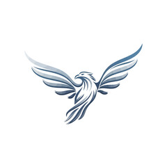 Obraz premium Elegant eagle logo design with outstretched wings in a modern style.