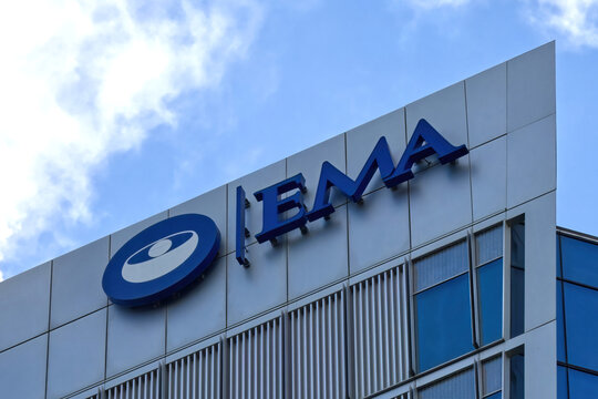 EMA logo or sign, The European Medicines Agency is an agency of the European Union in charge of the evaluation and supervision of pharmaceutical products.