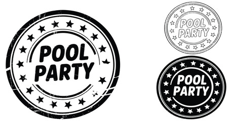 Obraz premium summer pool party fun vector badge illustration.
