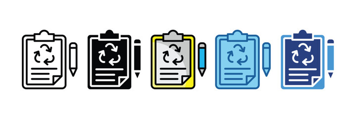 Fototapeta premium Waste Audit Icon Set Multiple Style Collection