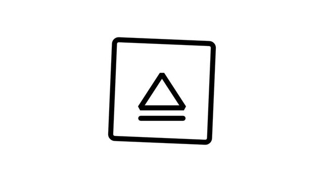 Upward Arrow Motion Icon. Animated upward arrow eject icon inside a square box for software and hardware interface control.