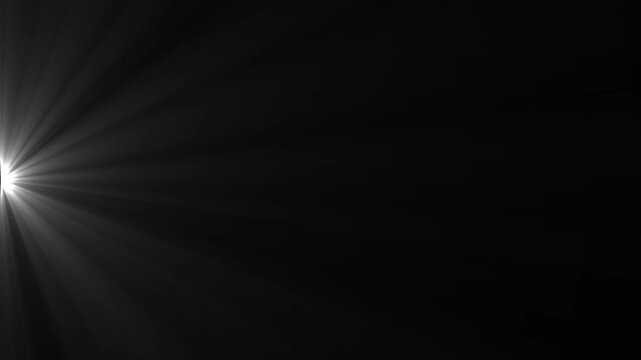Abstract red-light rays shining leftward. Overlays, light transition, effects sunlight, lens flare, light leaks. High quality stock footage of sun rays light effects. 4k video.
