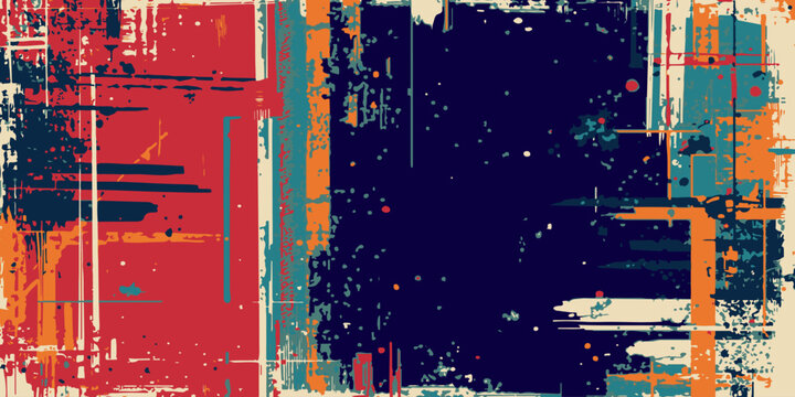 Vector image with imitation of grunge datamoshing texture.