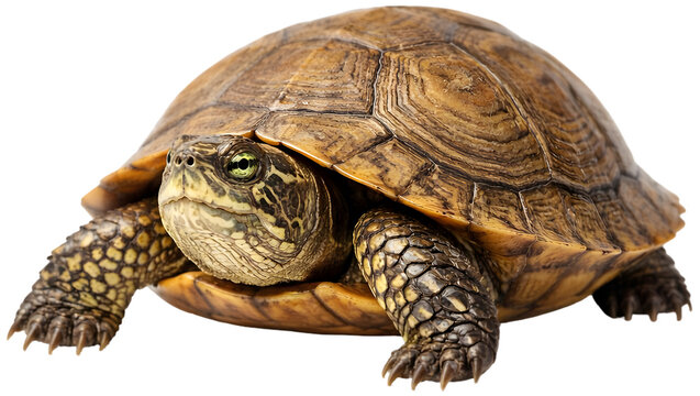 Photorealistic Turtle Wildlife Portrait on Transparent Background