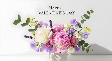 Elegant Pink Roses, Lavender, and Eucalyptus Border for Valentine's Day