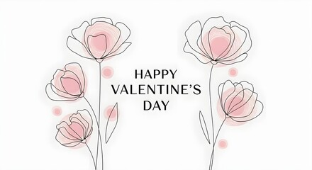 Delicate Pink Floral Valentine's Day Greeting