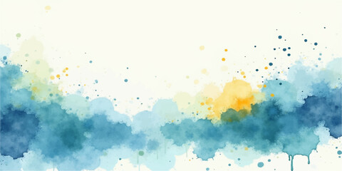 Obraz premium An abstract colorful watercolor background featuring a grunge texture design with vibrant ink splashes, paint splatters, and liquid brush stains in a green vector pattern illustration