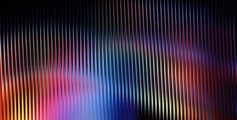Abstract background with vertical iridescent light lines and vibrant colorful bokeh effects, modern digital art texture © Yasmin
