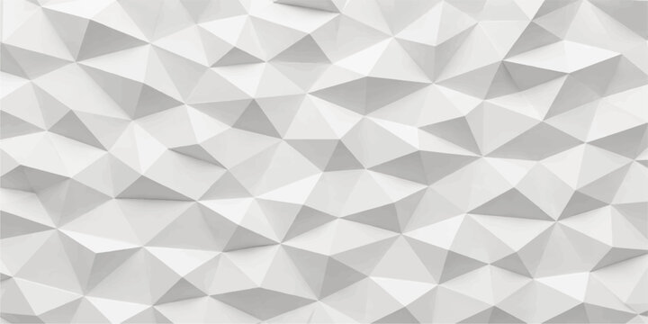 A seamless 3d geometric pattern vector featuring a gray mosaic triangle texture and origami style light shapes for an abstract wallpaper design