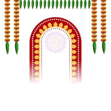 Traditional Indian Festival Decoration Video - Vibrant Cultural Celebration Background with Lights and Flowers A high-quality background video featuring traditional Indian festival decorations.