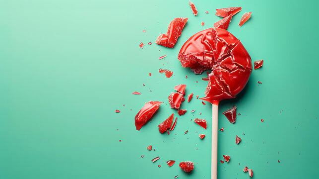 crush candy lollipop flat lay