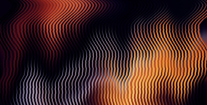 Abstract dark background with wavy vertical lines and fiery orange and purple tones