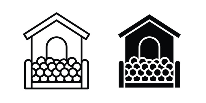 Ball pit icons in different styles. Simple icon design
