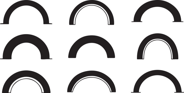 Black and white arches in a seamless pattern design