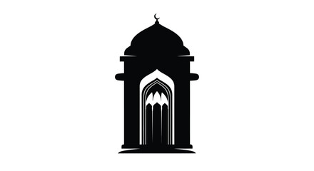 Islamic architectural element with dome and archway silhouette © SHAMIM STOCK