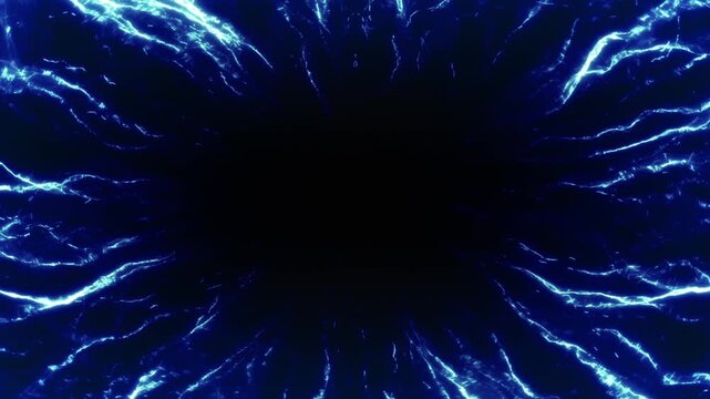 Blue Lightning Energy Frame VFX Background Loop
