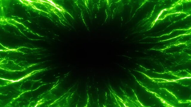 Green Lightning Energy Frame VFX Background Loop