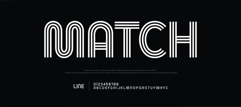 Abstract retro alphabet, linear geometric pattern letters design, outline bauhaus font for modern headlines, creative designs, retro posters, branding, and stylish logos. Vector font typeset.
