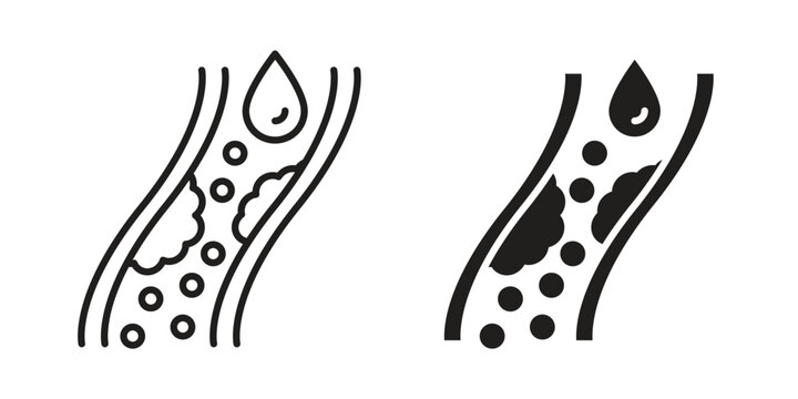 Cholesterol icons in different styles. Simple icon design