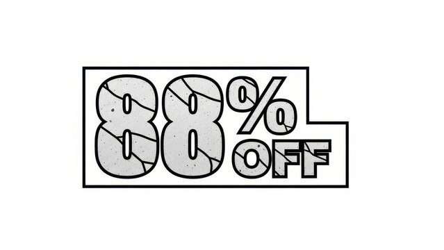88 Percent Off Discount Sale Sign.