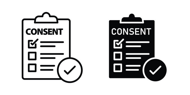 Consent icons in different styles. Simple icon design
