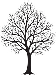 Obraz premium Minimalist Bare Winter Tree Silhouette