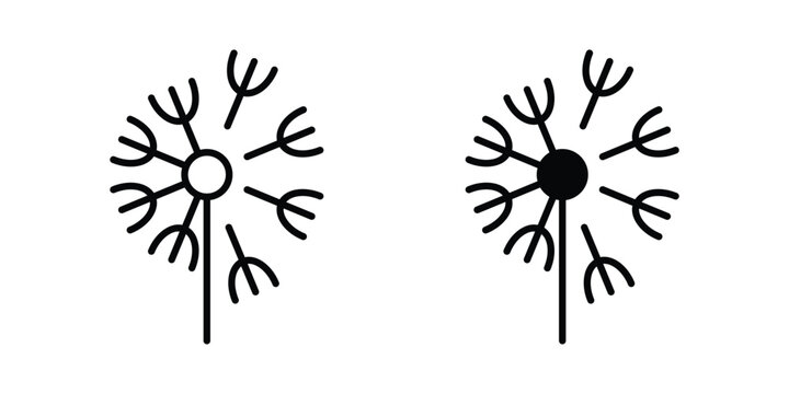 Dandelion icons in different styles. Simple icon design