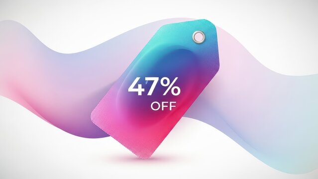 Discount Tag with 47 Percent Off.
