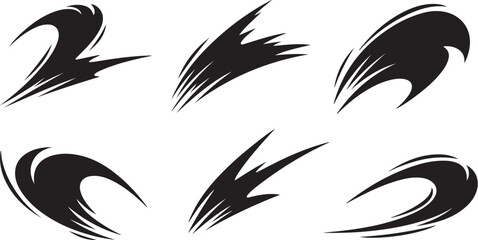 Obraz premium Black Brush Stroke Vector Graphics and Abstract Art Elements