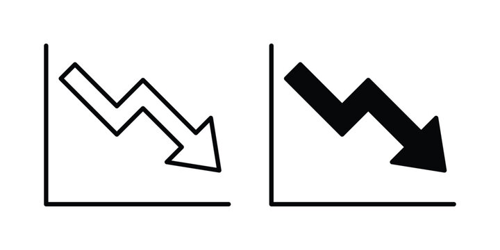 Decrease icons in different styles. Simple icon design