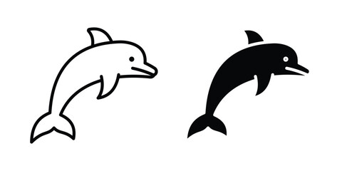 Obraz premium Dolphin icons in different styles. Simple icon design