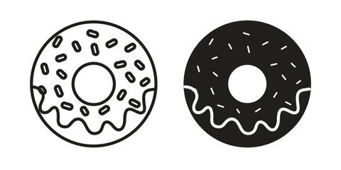 Fototapeta premium Donut icons in different styles. Simple icon design