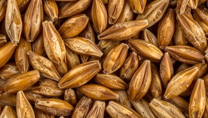 Fototapeta premium Close-up view of brown grains on a flat surface in a well-lit setting during daytime