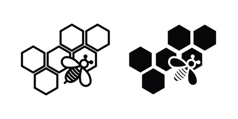 Honeycomb icons in different styles. Simple icon design