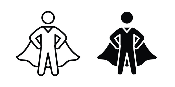 Hero icons in different styles. Simple icon design