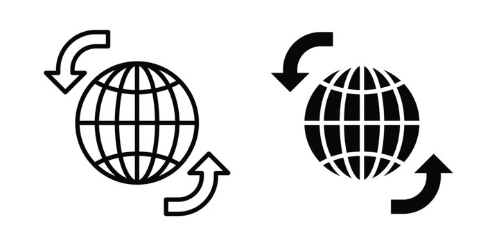 Import-export icons in different styles. Simple icon design