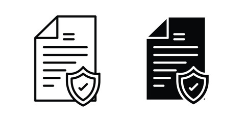 Insurance policy icons in different styles. Simple icon design