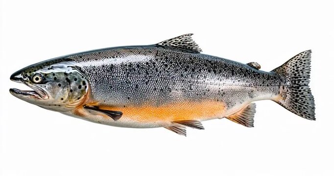  Salmon fish isolated on a white background
