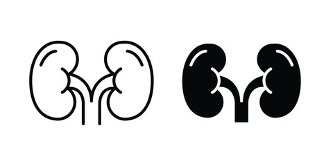 Kidney icons in different styles. Simple icon design