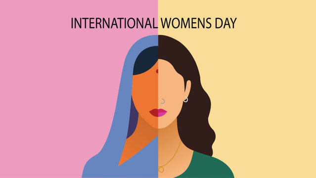 Illustration of international womens day celebration of female diversity and empowerment