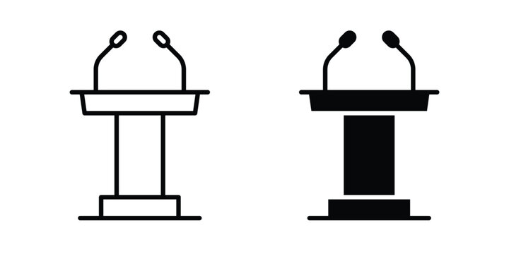 Lectern icons in different styles. Simple icon design