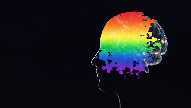 Neurodiversity concept with puzzle pieces forming head