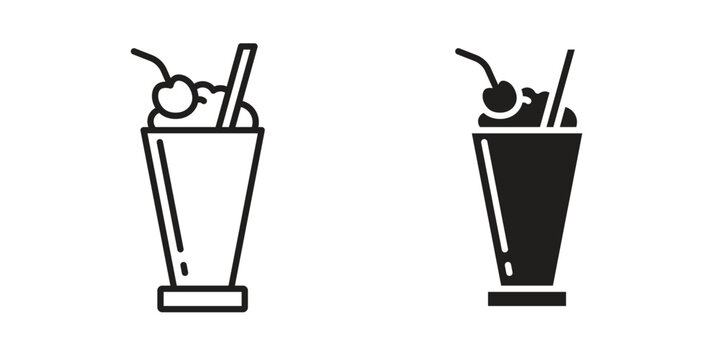 Milkshake icons in different styles. Simple icon design